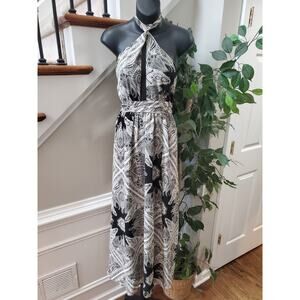 FOREVER 21 Women's Multi Polyester Halter Neck Sleeveless Long Maxi Dress Medium